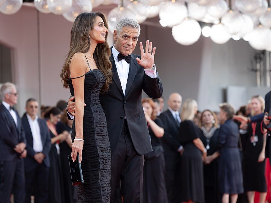 Amal and George Clooney on the red carpet at the 2026 Venice Film Festival
